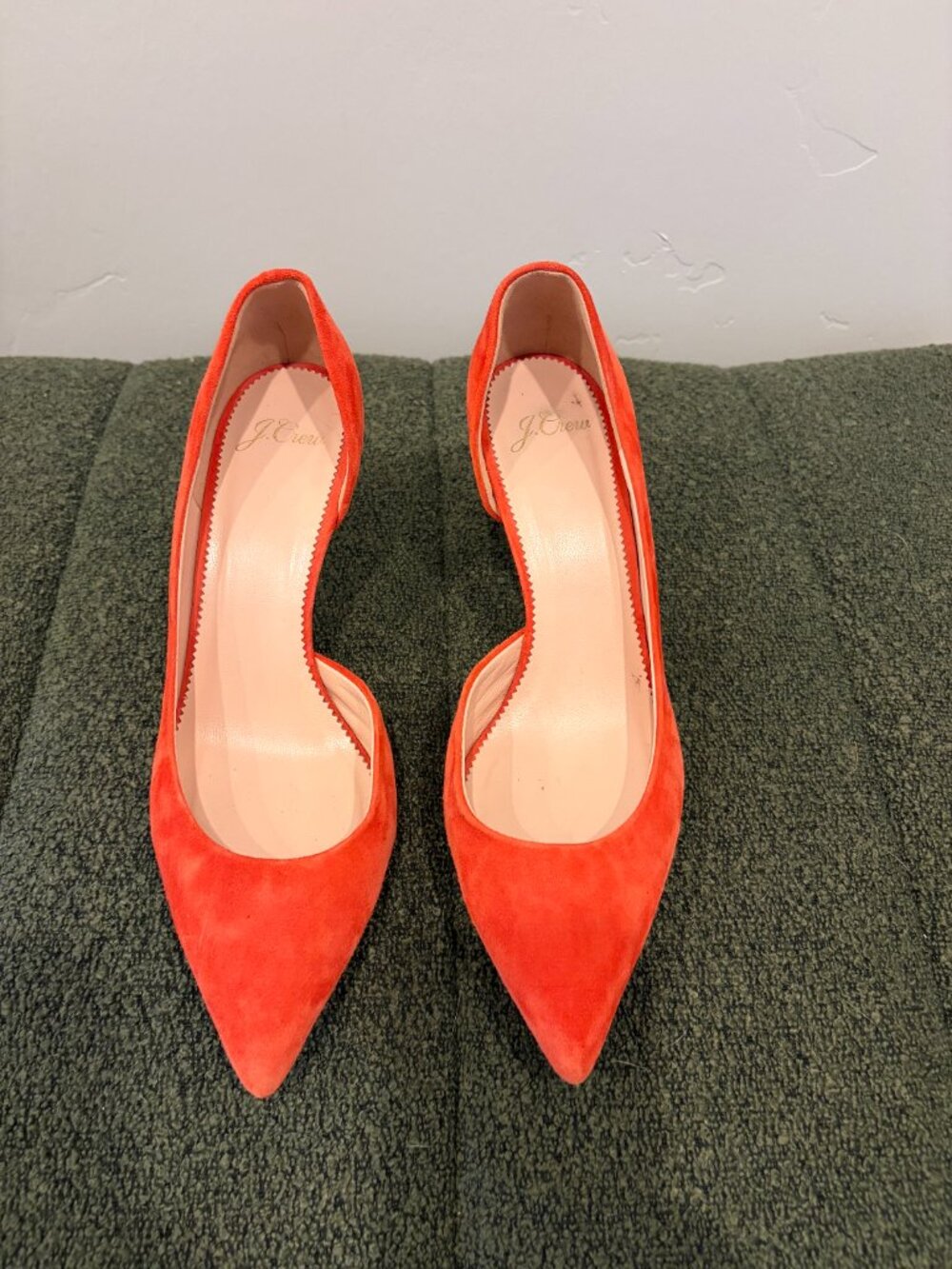 JCrew D'Orsay Suede Orange Pumps